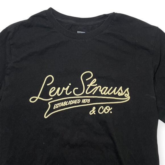Levi’s Women’s Small Black Levi Strauss Graphic T-Shirt Short Sleeve - Picture 3 of 4